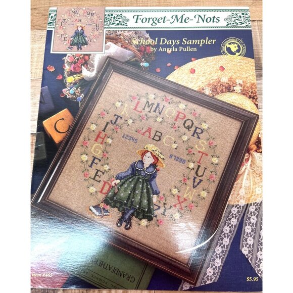Forget-Me-Nots "School Days Sampler" Cross-Stitch Pattern By Angela Pullen - Picture 2 of 4